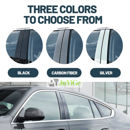 Glossy Black Carbon Fiber Pillar Post Cover Sticker for Hyundai Tucson TL MK3 (2015-2020)