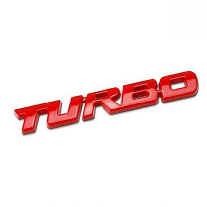 Turbocharged 3D Metal Alloy Car Badge - Decorative Side Marking and Modification Accessory