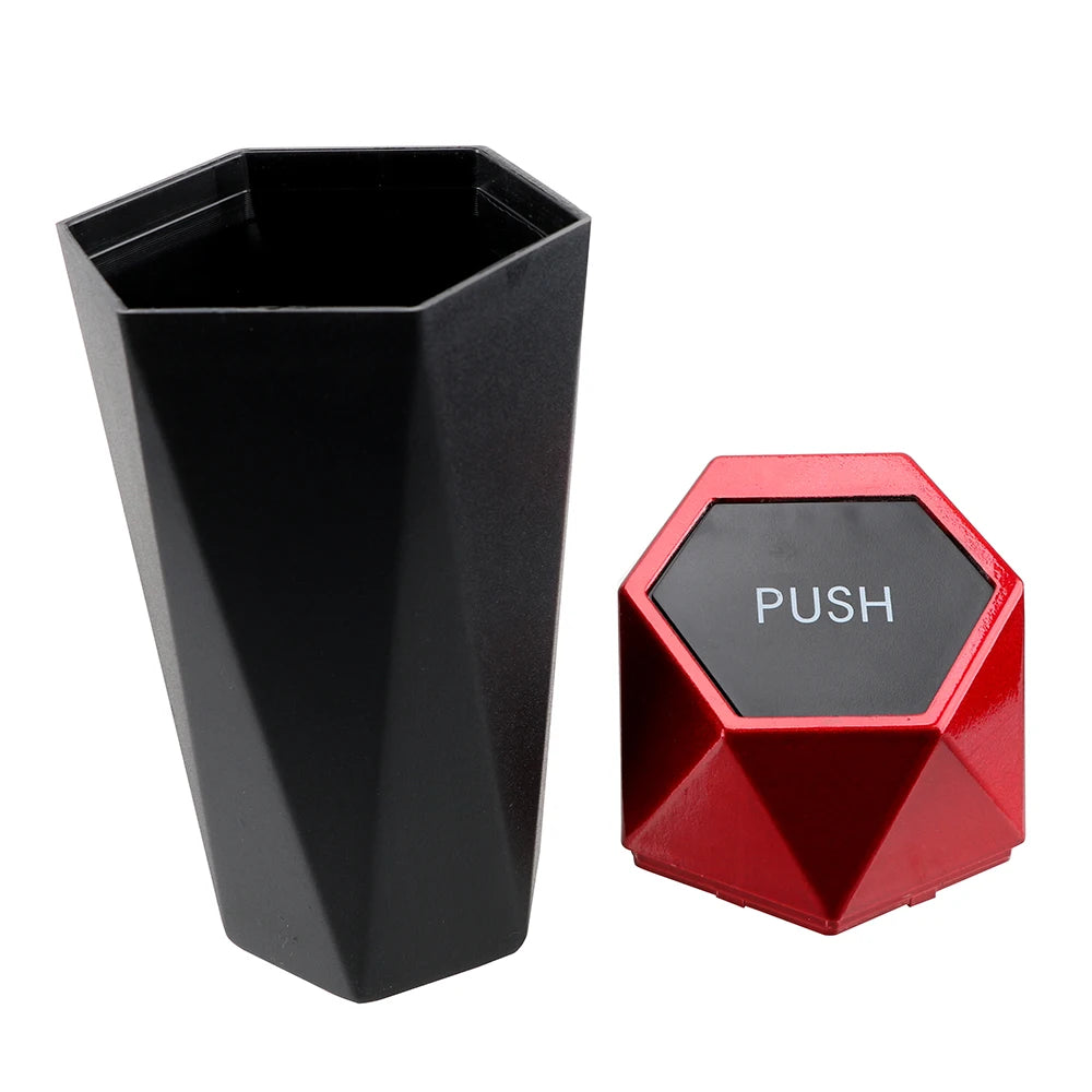 Portable Automotive Trash Bin with Lid - Leak-Proof Mini Garbage Can for Car, Home, Bedroom, and Office