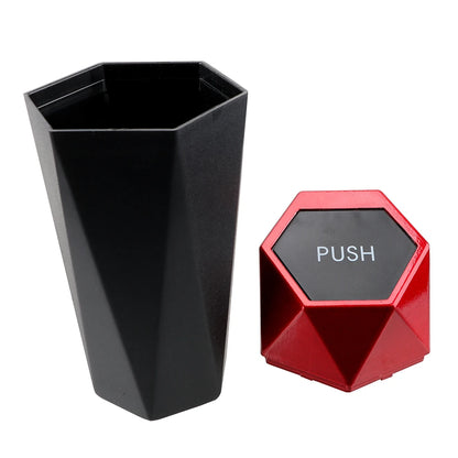 Portable Automotive Trash Bin with Lid - Leak-Proof Mini Garbage Can for Car, Home, Bedroom, and Office