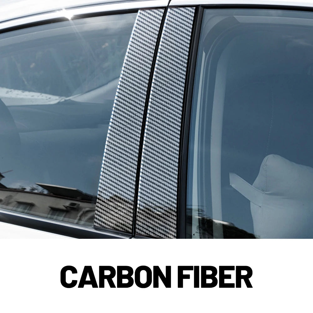Glossy Black Carbon Fiber Pillar Post Cover Sticker for Hyundai Tucson TL MK3 (2015-2020)