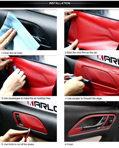 30x127cm 3D Carbon Fiber Vinyl Film for Automotive Interior Customization and Decoration