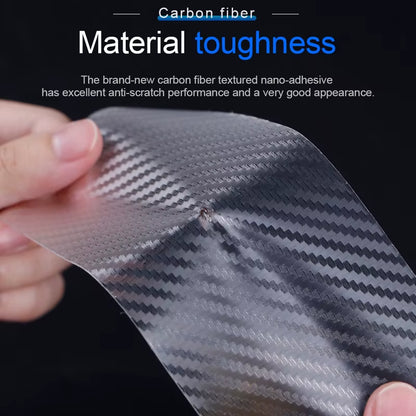Carbon Fiber Transparent Door Edge Film - Scratch-Resistant Auto Door Sill Protector for Bumpers and Trunks