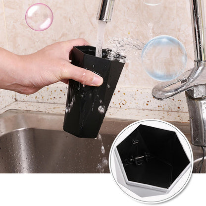 Portable Automotive Trash Bin with Lid - Leak-Proof Mini Garbage Can for Car, Home, Bedroom, and Office