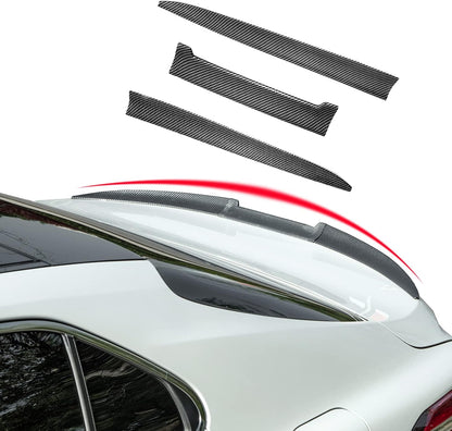 Universal Carbon Fiber Spoiler Wing for Rear Trunk and Roof - 45-53 Inches, Punch-Free Installation