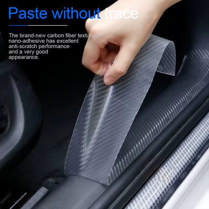 Carbon Fiber Transparent Door Edge Film - Scratch-Resistant Auto Door Sill Protector for Bumpers and Trunks