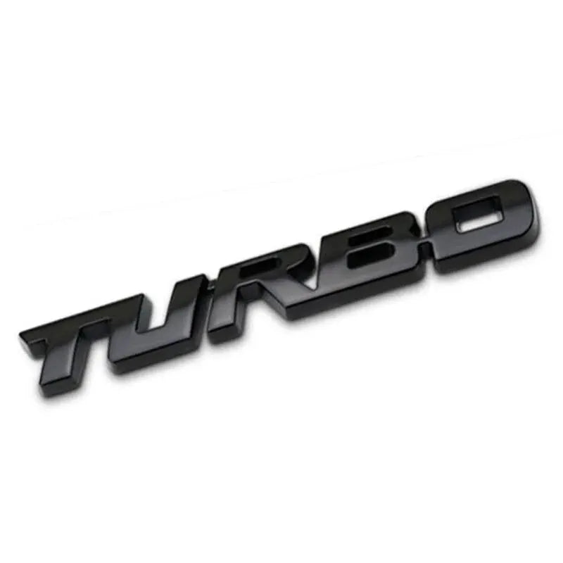 Turbocharged 3D Metal Alloy Car Badge - Decorative Side Marking and Modification Accessory
