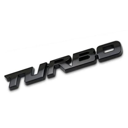 Turbocharged 3D Metal Alloy Car Badge - Decorative Side Marking and Modification Accessory