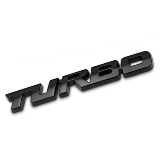 Turbocharged 3D Metal Alloy Car Badge - Decorative Side Marking and Modification Accessory