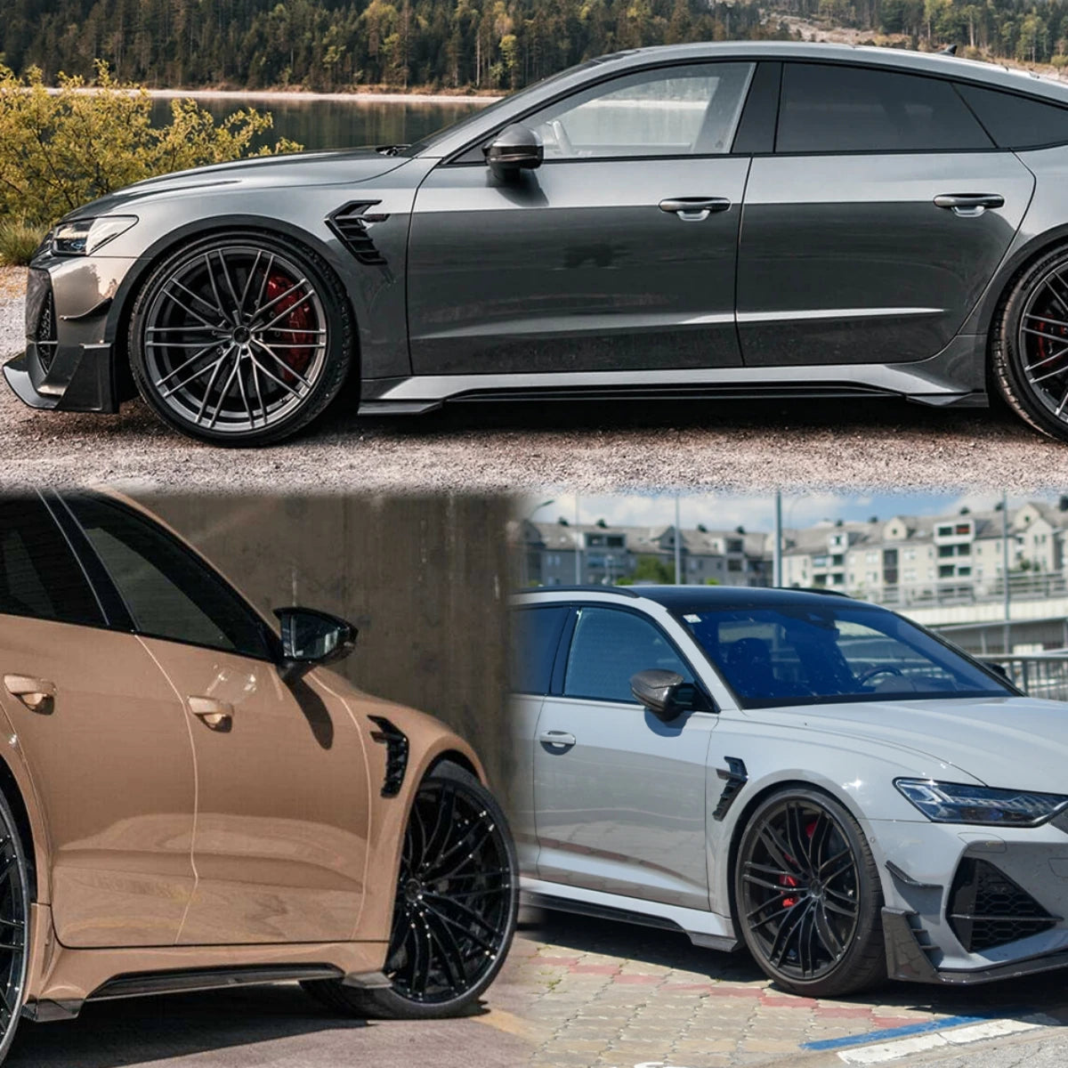 Universal Car Side Vent Fender Spoiler Outflow Vent Sticker for Audi A3, A4, A5, A6, A7, S3, S4, S5, S6, S7, RS3, RS4, RS5, RS6, RS7
