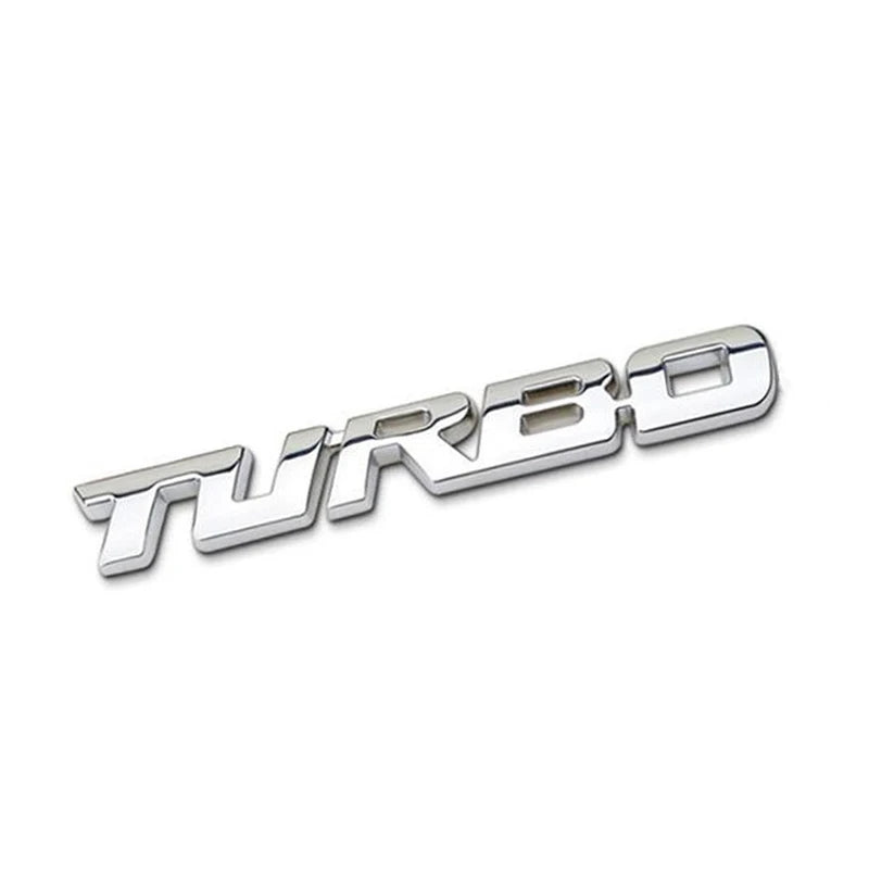 Turbocharged 3D Metal Alloy Car Badge - Decorative Side Marking and Modification Accessory