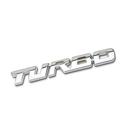Turbocharged 3D Metal Alloy Car Badge - Decorative Side Marking and Modification Accessory