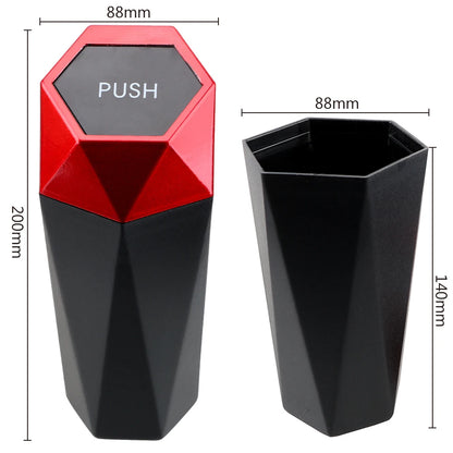 Portable Automotive Trash Bin with Lid - Leak-Proof Mini Garbage Can for Car, Home, Bedroom, and Office